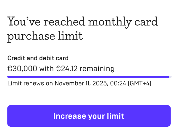 Purchase limits card